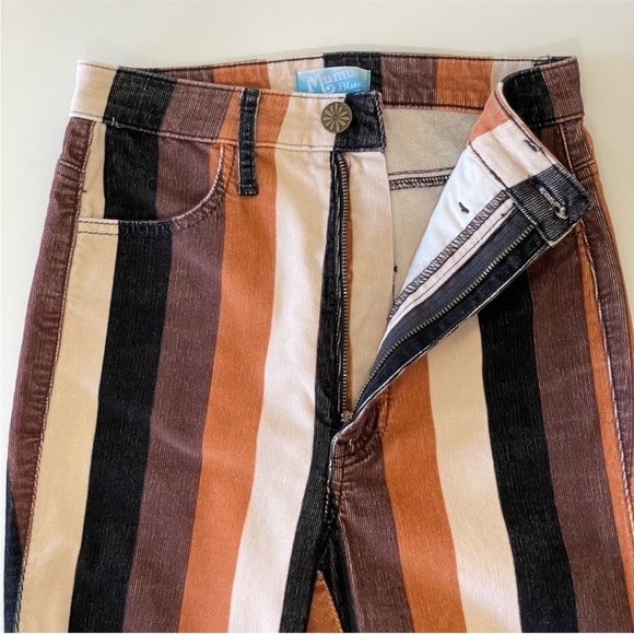 Show Me Your MuMu Berkeley Zip Up Striped Bell Bottoms Flared Pants SZ 26 - Picture 11 of 12